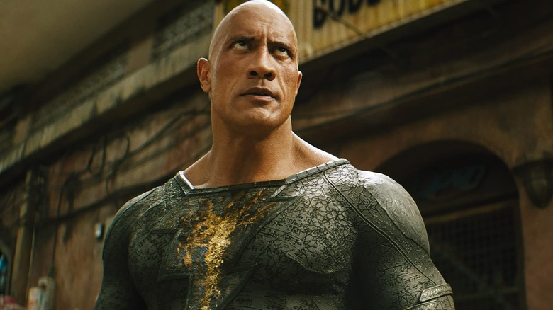 Dwayne Johnson as Black Adam with an angry look on his face in Black Adam (2022)