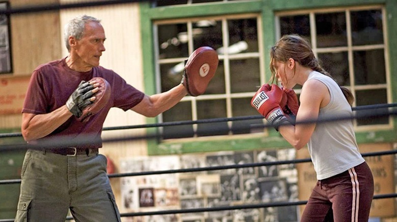 Clint Eastwood and Hilary Swank in Million Dollar Baby
