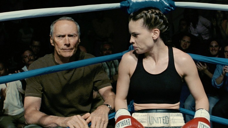 Clint Eastwood and Hilary Swank in Million Dollar Baby