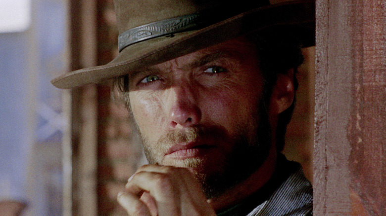 Clint Eastwood glaring as the Man With No Name in For a Few Dollars More