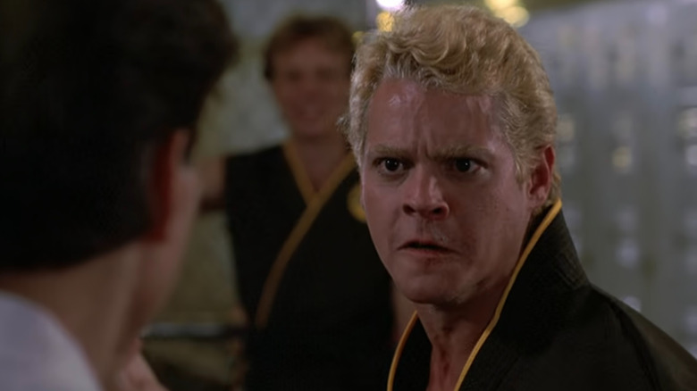 Daniel LaRusso facing off with Dutch in The Karate Kid