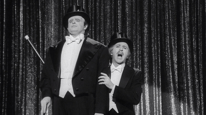 Young Frankenstein showing off the monster on stage