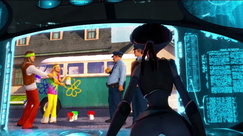 Ki watching the sitcom in Mars Needs Moms