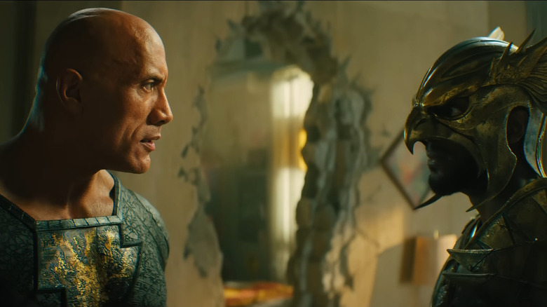 Dwayne Johnson and Aldis Hodge in Black Adam