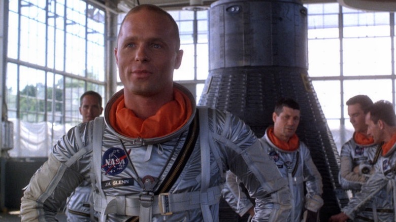 Ed Harris lobbies on behalf of his Project Mercury mates as John Glenn in The Right Stuff