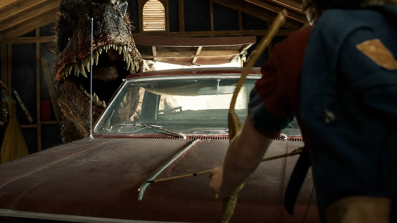 Brian Platt faces down a hungry Allosaurus in The End of Oak Street