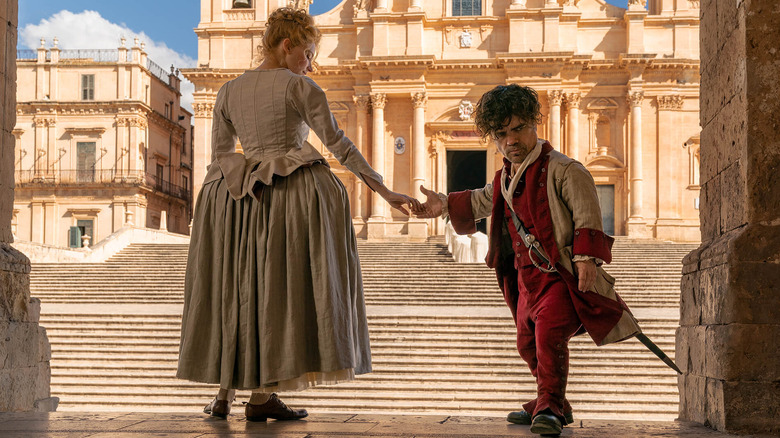 Peter Dinklage and Haley Bennett in Cyrano