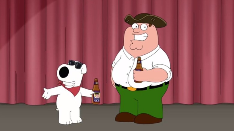 Family Guy Brian and Peter Griffin in beer commercial