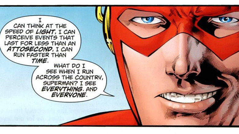 The Flash is seen explaining his speed abilities in Superman 709