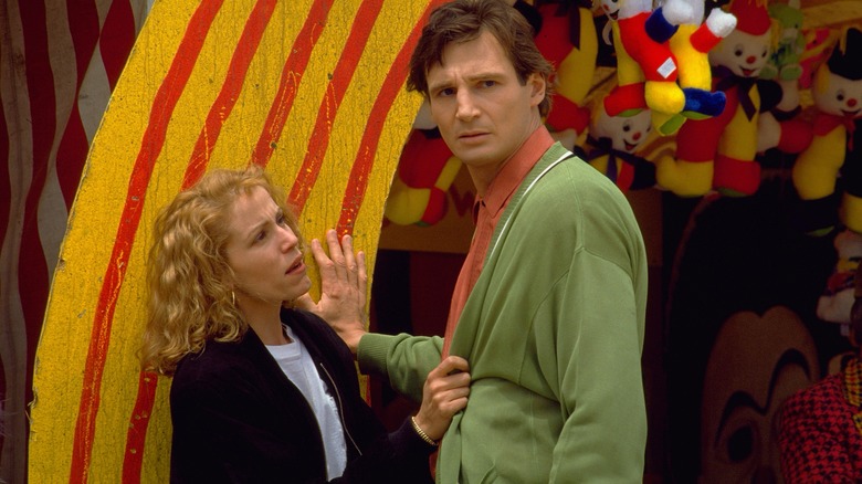 Liam Neeson and Frances McDormand in Darkman