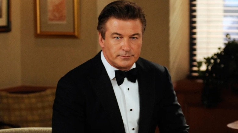 Jack Donaghy sta﻿res intensely while wea﻿ring a tuxedo