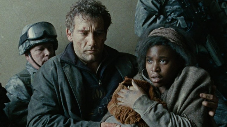 Clive Owen and Clare-Hope Ashitey in Children of Men