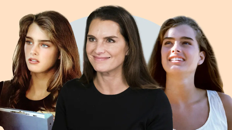 Three images of actress Brooke Shields 
