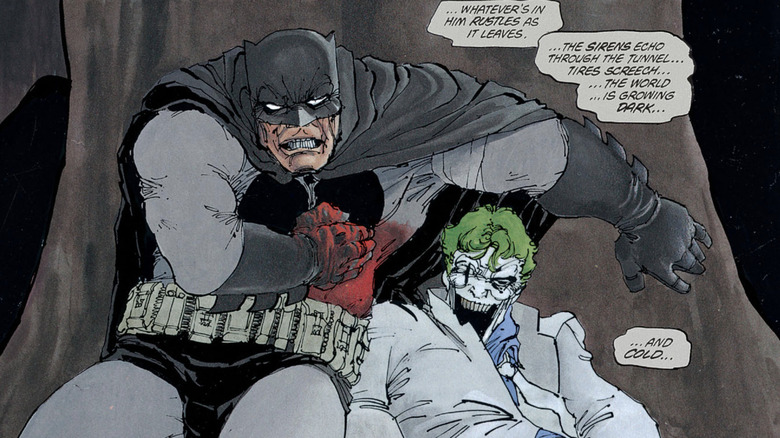 Batman stands wounded over the dead Joker in The Dark Knight Returns issue #3