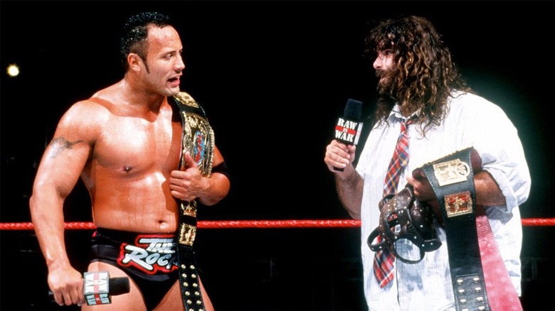 The Rock and Mankind on Monday Night Raw