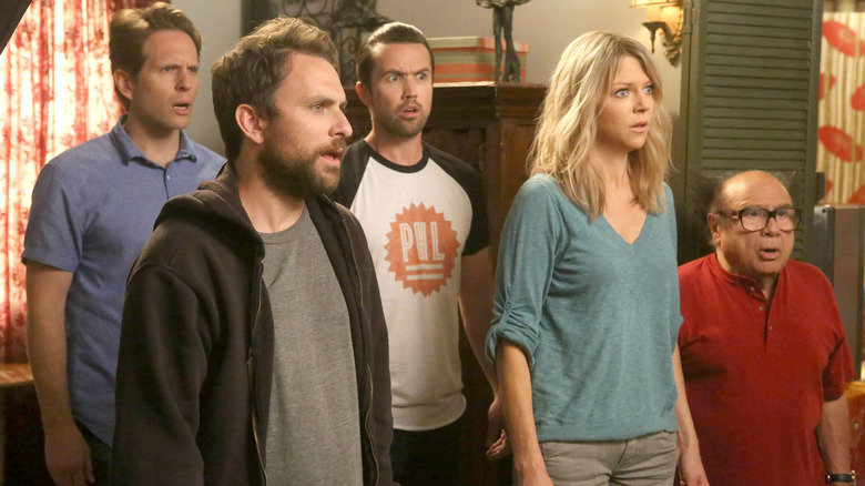 Glenn Howeton Charlie Day Rob McElhenney Kaitlin Olson Danny DeVito surprised It's Always Sunny in Philadelphia