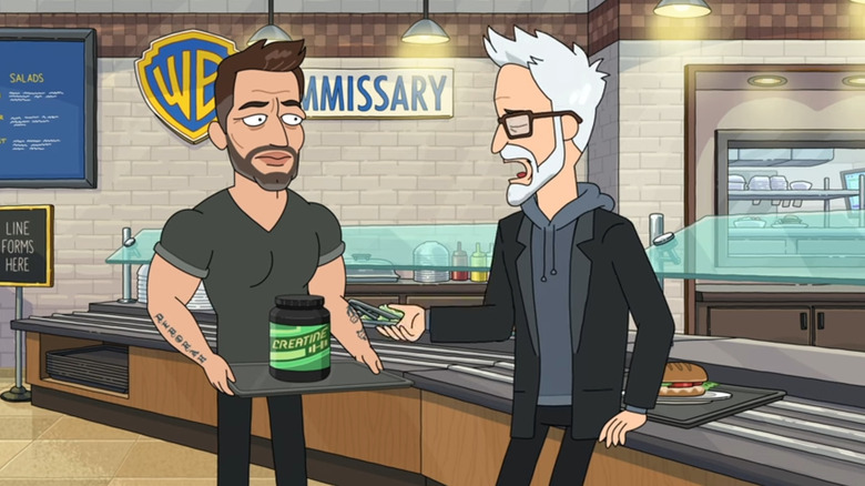 James Gunn talking to Zack Snyder in Rick and Morty season 8