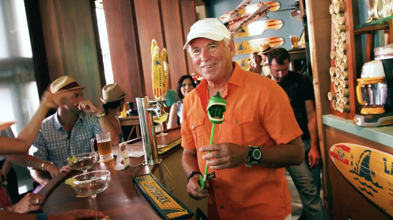 Jimmy Buffett on the set of Jurassic World BTS featurette