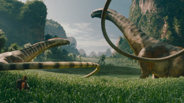 The Titanosaurus in the fields in Jurassic World Rebirth