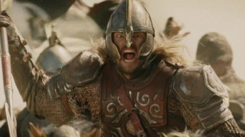 LOTR Eomer roaring on horsetop