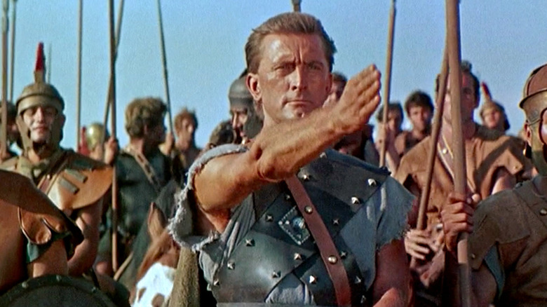 Kirk Douglas pointing Spartacus