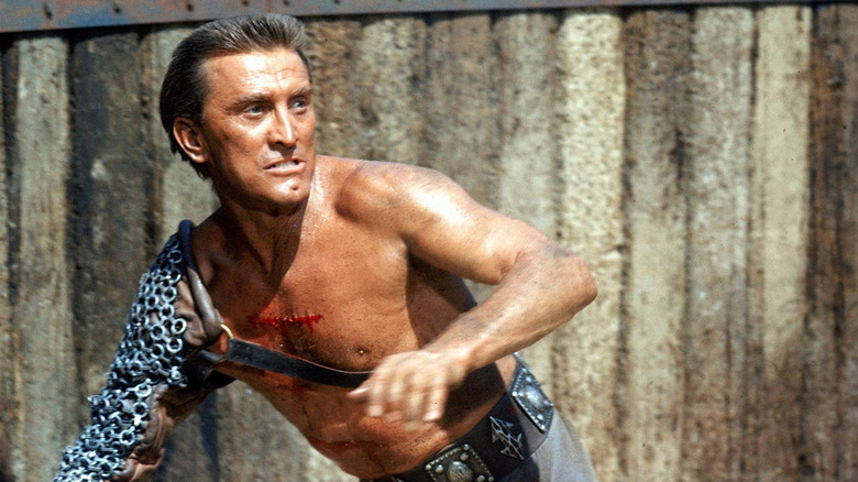 Kirk Douglas wearing chain male armor Spartacus 
