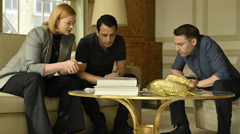 Sarah Snook, Jeremy Strong, and Kieran Culkin in Succession