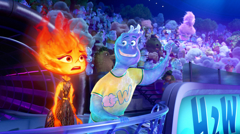Ember and Wade watching a show in Elemental