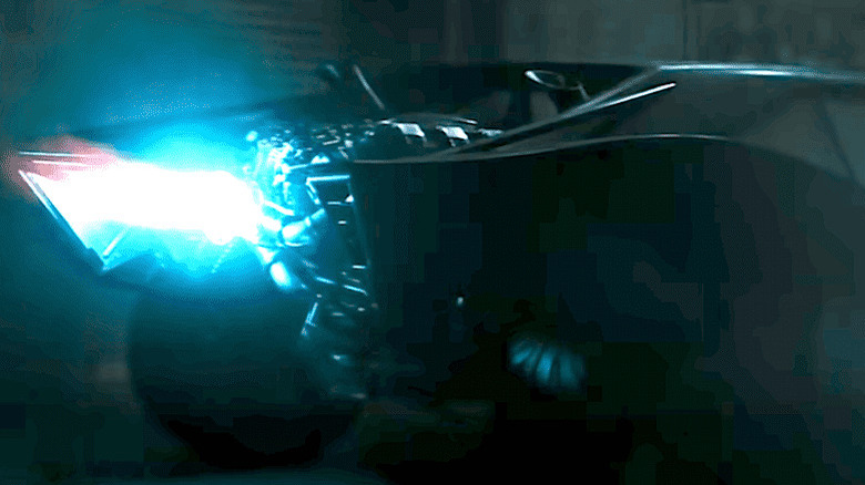 The Batmobile revs up its engines.