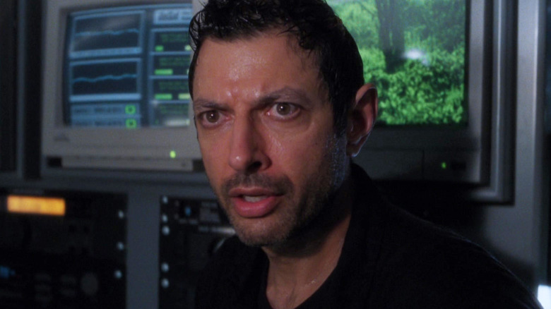 Ian Malcolm looking worried in The Lost World: Jurassic Park