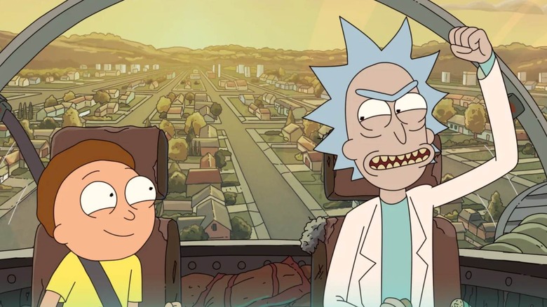 Rick and Morte on the Rick ship