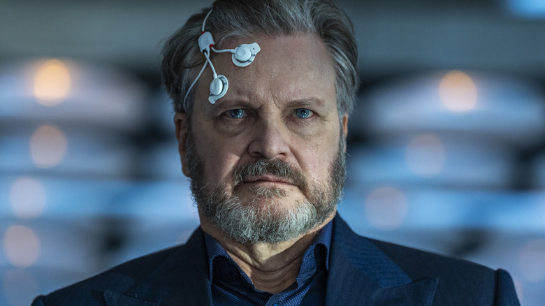 A plugged-in Colin Firth in Disclosure Day