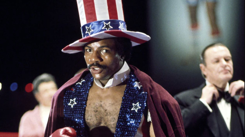 Apollo Creed is a patriotic fellow in Rocky