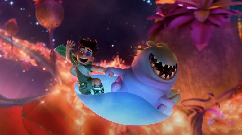 Elio and Glordon flies over the volcanic disk of the two fields