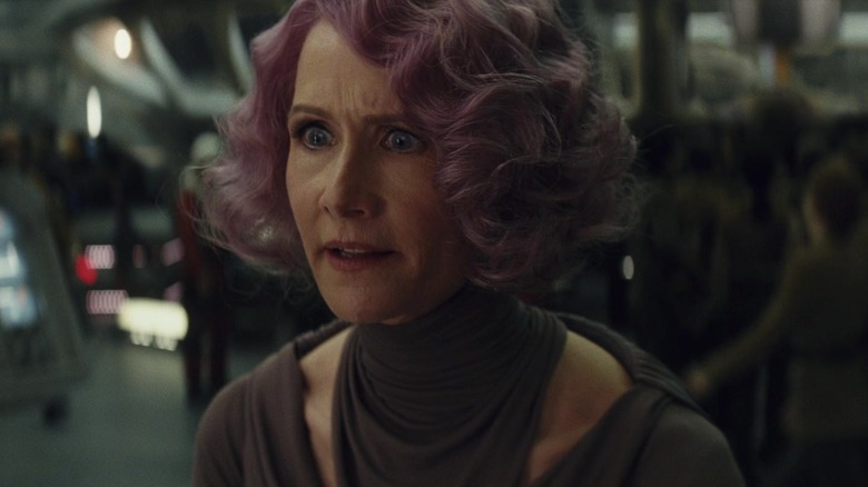 Admiral Holdo, angry, in Star Wars: The Last Jedi