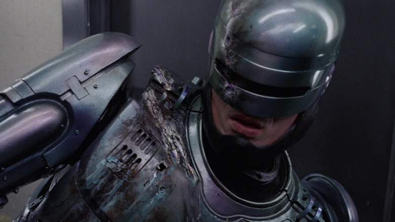 RoboCop all smashed up in RoboCop (1987)