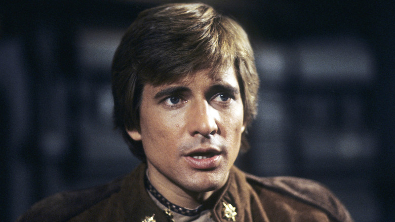 Starbuck wearing a jacket in Battlestar Galactica (1978)