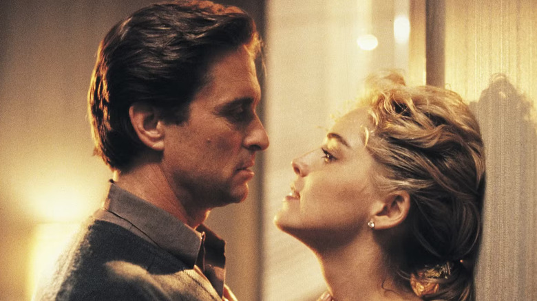 Michael Douglas and Sharon Stone in Basic Instinct