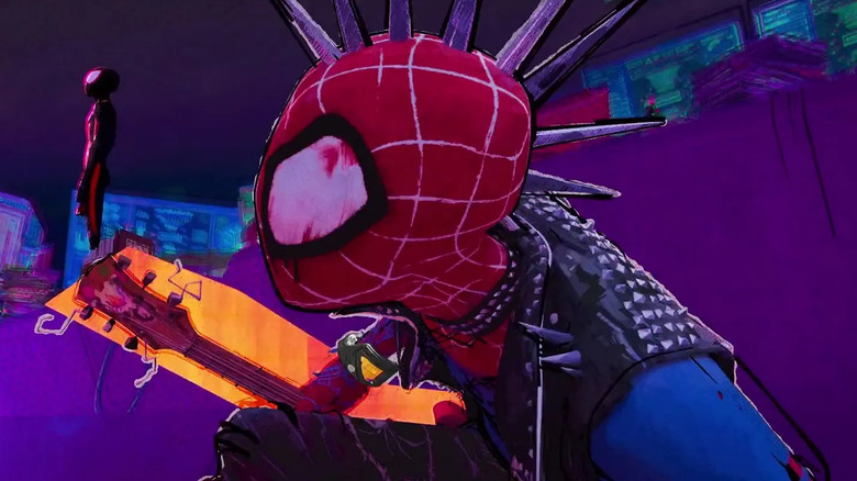 Spider-Punk looking at Miles Morales in Spider-Man: Across the Spider-Verse
