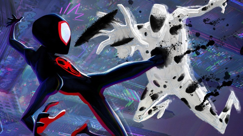 Miles and The Spot fighting in Across the Spider-Verse
