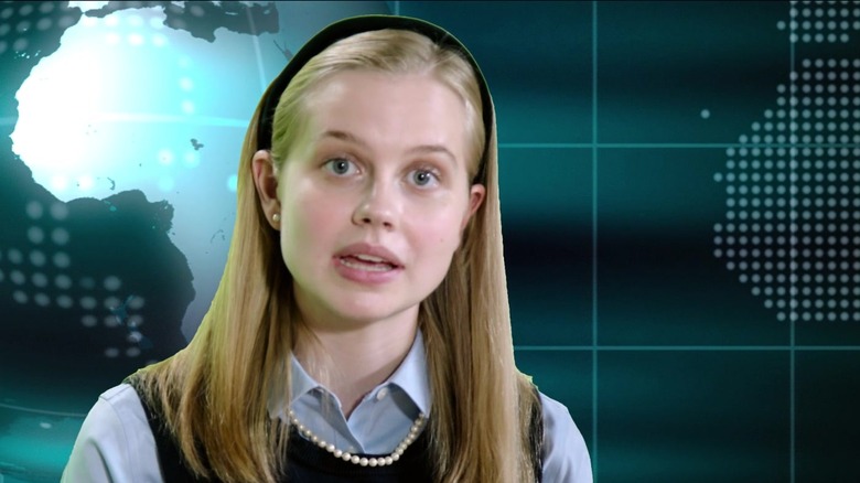 Angourie Rice as Betty Brant on a Midtown News broadcast in Spider-Man: Far From Home