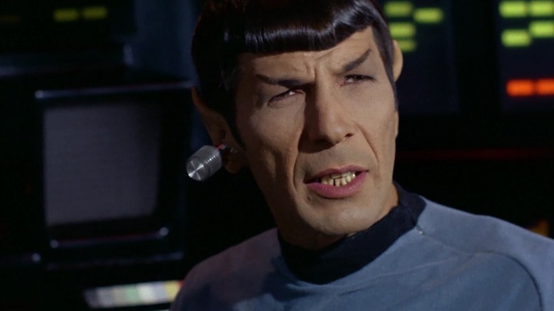 Spock at the science station on the Enterprise on Star Trek: The Original Series