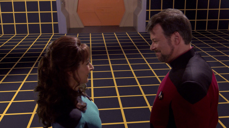 Troi and Riker on a holodeck on Star Trek: Enterprise