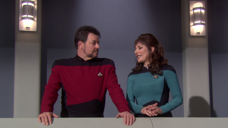 Riker and Troi at the founding of the Federation in Star Trek: Enterprise.