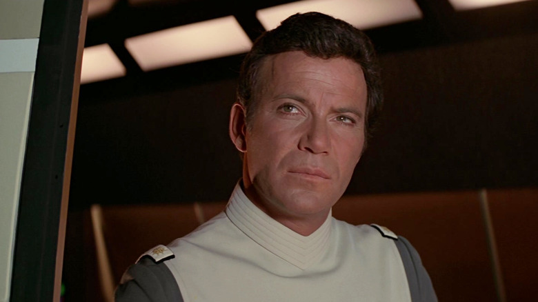 William Shatner as Captain Kirk in his white uniform in Star Trek: The Motion Picture