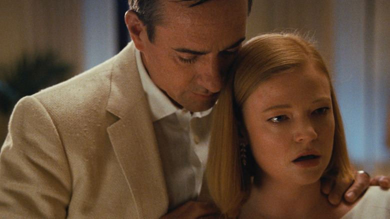 Matthew Macfadyen as Tom Wambsgans and Sarah Snook as Shiv Roy in Succession