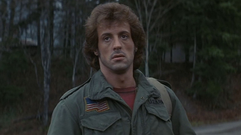 Sylvester Stallone looking tired in First Blood