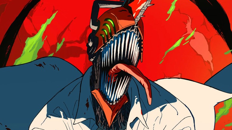 Chainsaw Man: The Movie - Reze Arc poster showing Denji transformed as Chainsaw Man