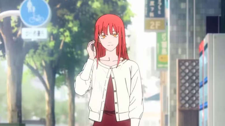 Chainsaw Man: The Movie - Reze Arc, Makima on sidewalk arriving to her date with Denji