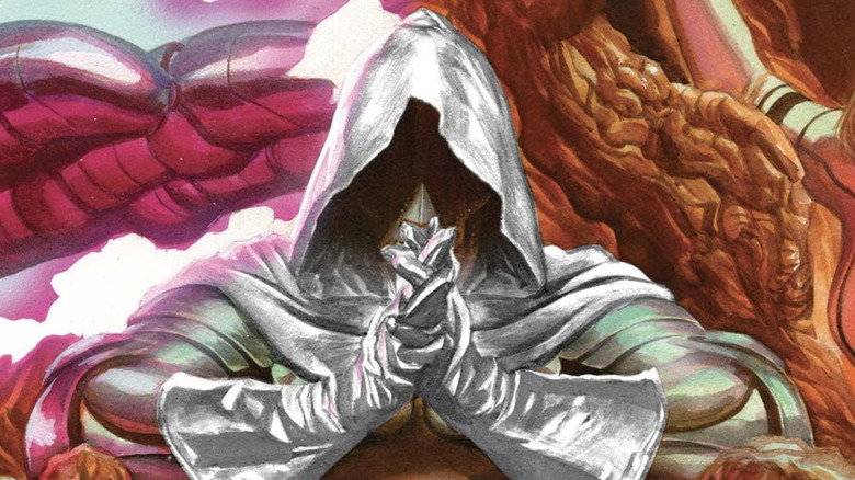 Secret Wars #2 cover, Doctor Doom sitting on his Battleworld throne